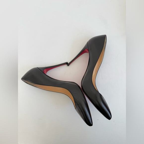 Christian Louboutin Black leather Pigalle 100mm pointed toe pumps EU 39.5 - Picture 5 of 10